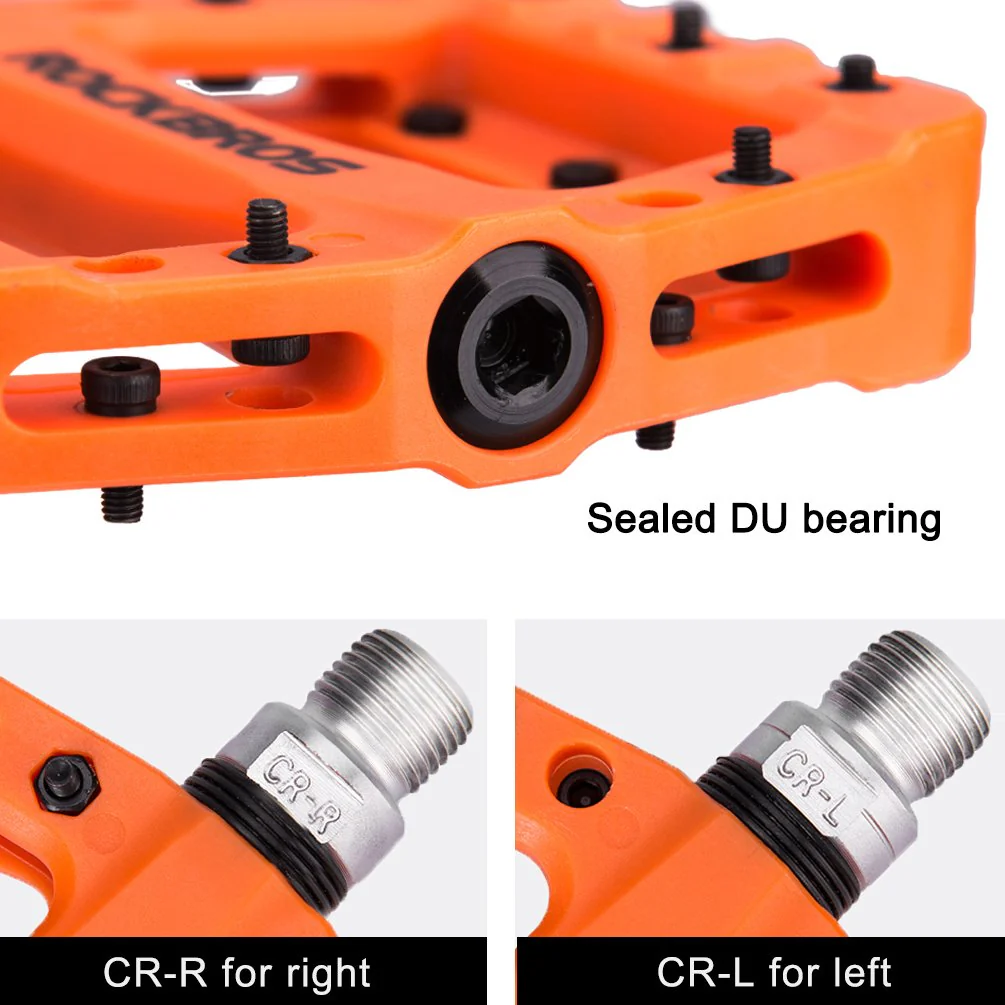 ROCKBROS Nylon Bike Pedals 9/16 Cycling Flat Pedals Widened Type (Pair) - Image 18