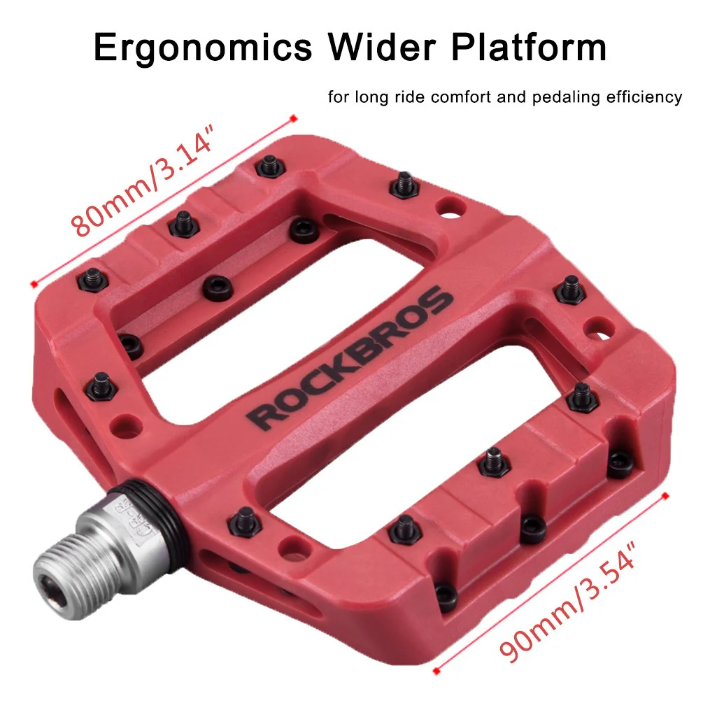 ROCKBROS Nylon Bike Pedals 9/16 Cycling Flat Pedals Widened Type (Pair) - Image 22