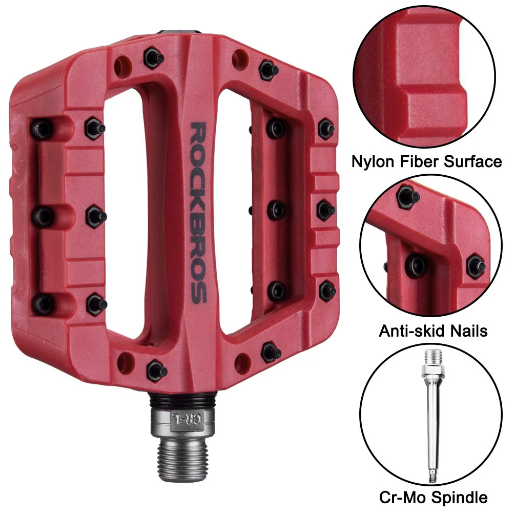ROCKBROS Nylon Bike Pedals 9/16 Cycling Flat Pedals Widened Type (Pair) - Image 23
