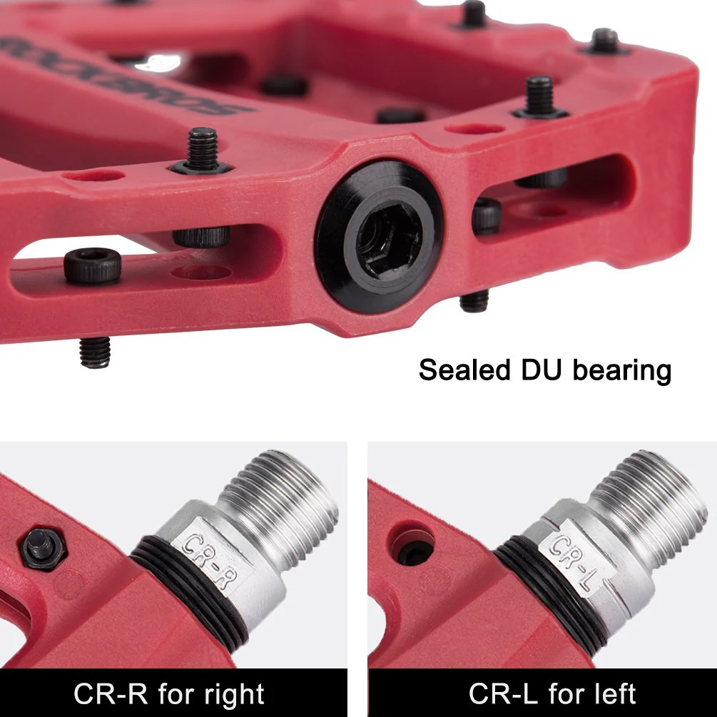 ROCKBROS Nylon Bike Pedals 9/16 Cycling Flat Pedals Widened Type (Pair) - Image 24