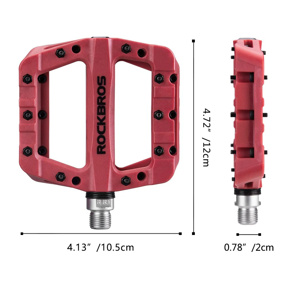 ROCKBROS Nylon Bike Pedals 9/16 Cycling Flat Pedals Widened Type (Pair) - Image 25