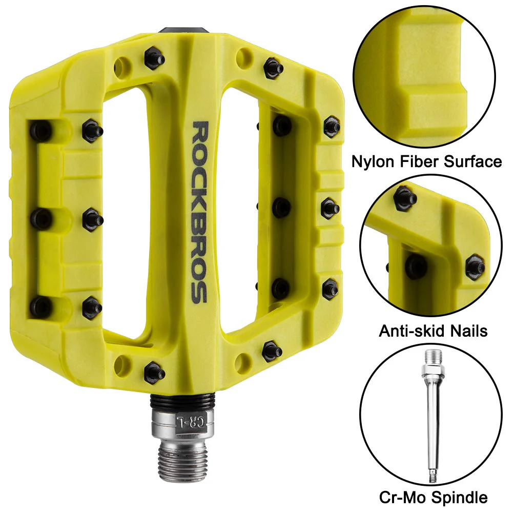 ROCKBROS Nylon Bike Pedals 9/16 Cycling Flat Pedals Widened Type (Pair) - Image 29