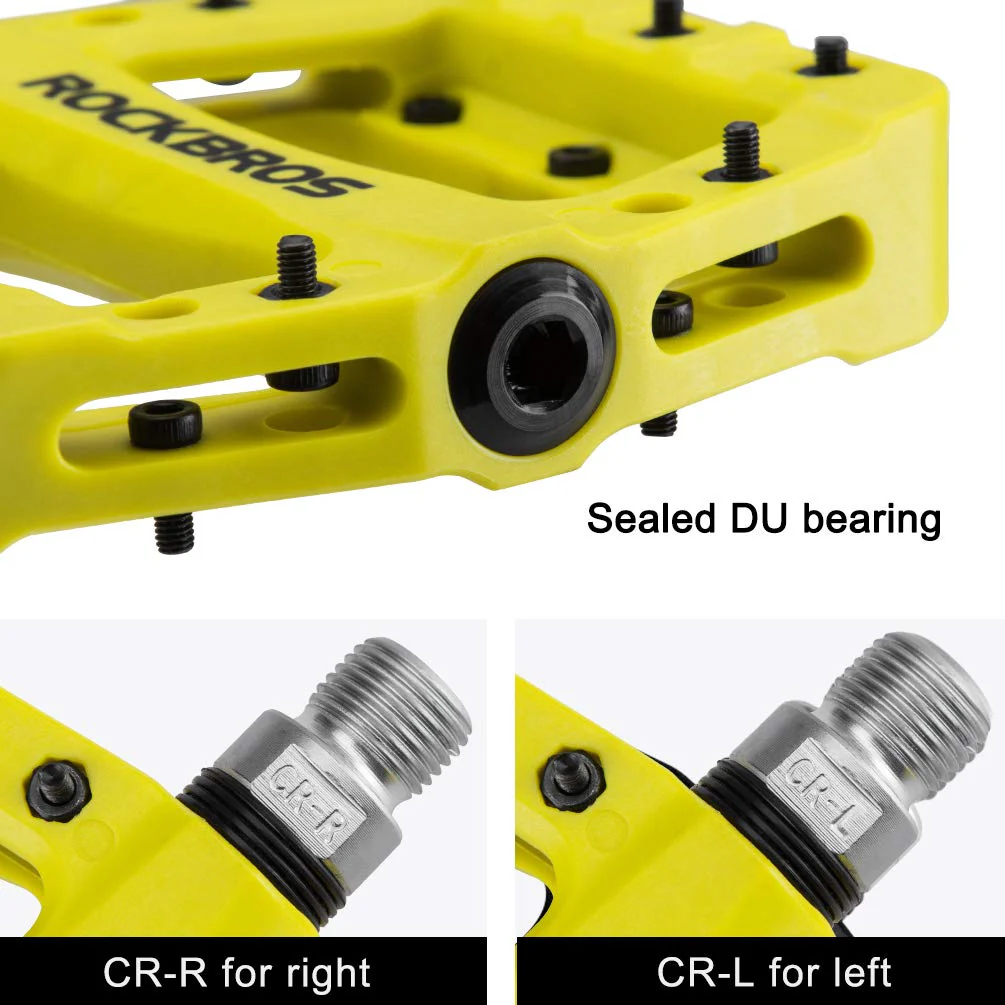 ROCKBROS Nylon Bike Pedals 9/16 Cycling Flat Pedals Widened Type (Pair) - Image 30