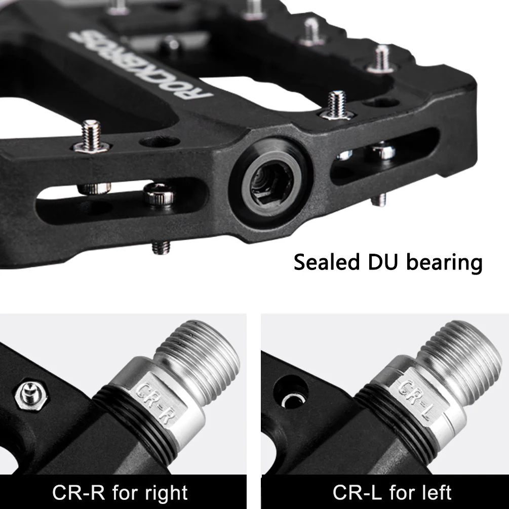 ROCKBROS Nylon Bike Pedals 9/16 Cycling Flat Pedals Widened Type (Pair) - Image 5