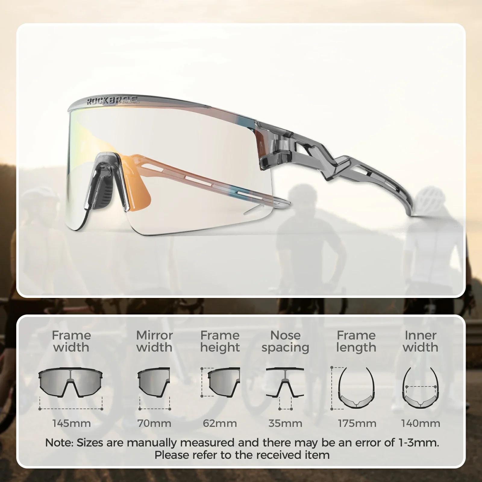 ROCKBROS Photochromic / Polarized Cycling Sunglasses - SP337 - Image 12