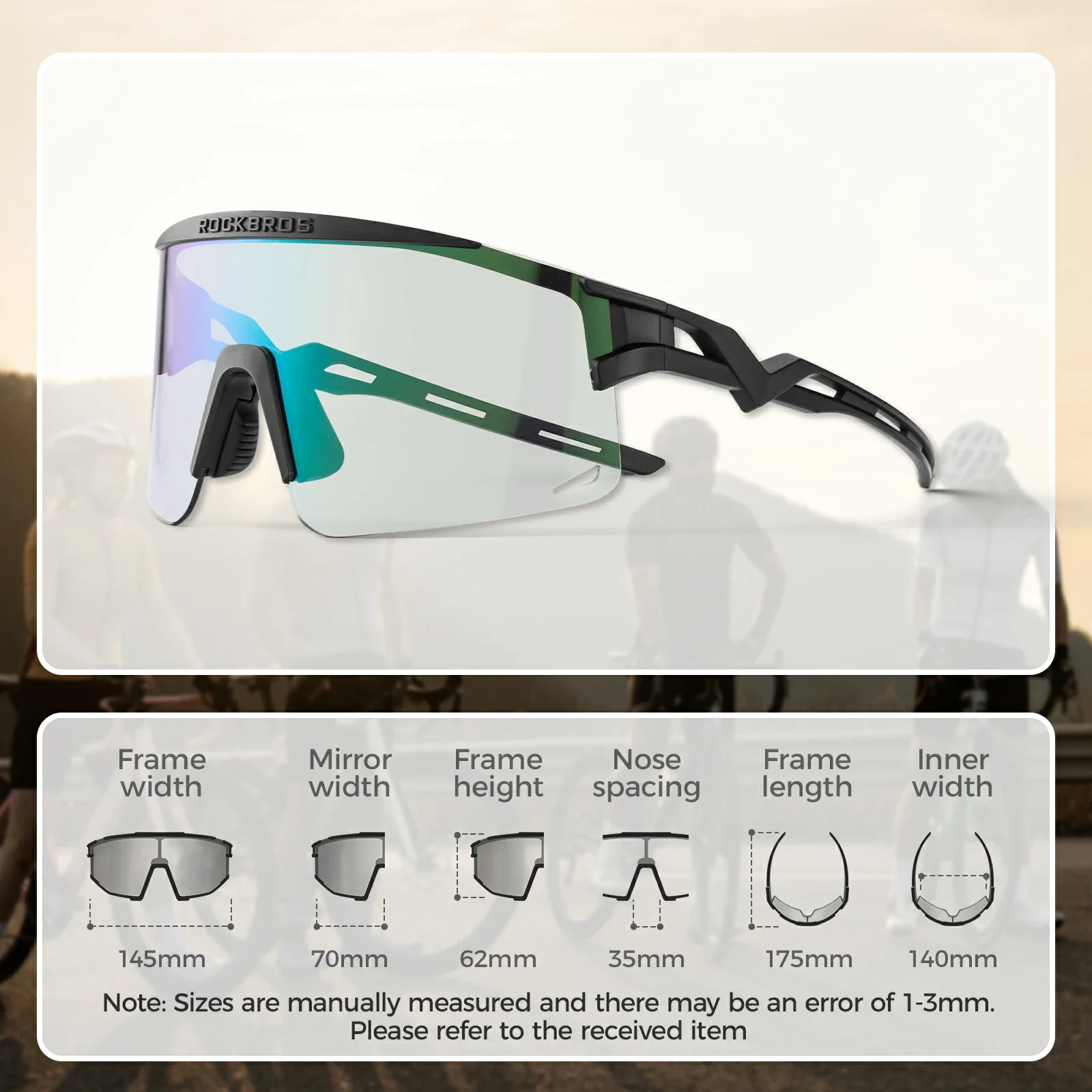ROCKBROS Photochromic / Polarized Cycling Sunglasses - SP337 - Image 17
