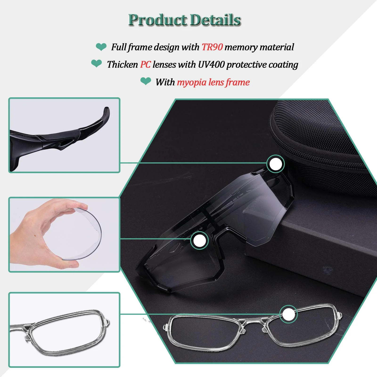 ROCKBROS Photochromic Cycling glasses TR90 Full Frame Sunglasses with UV400 Protection - Image 3