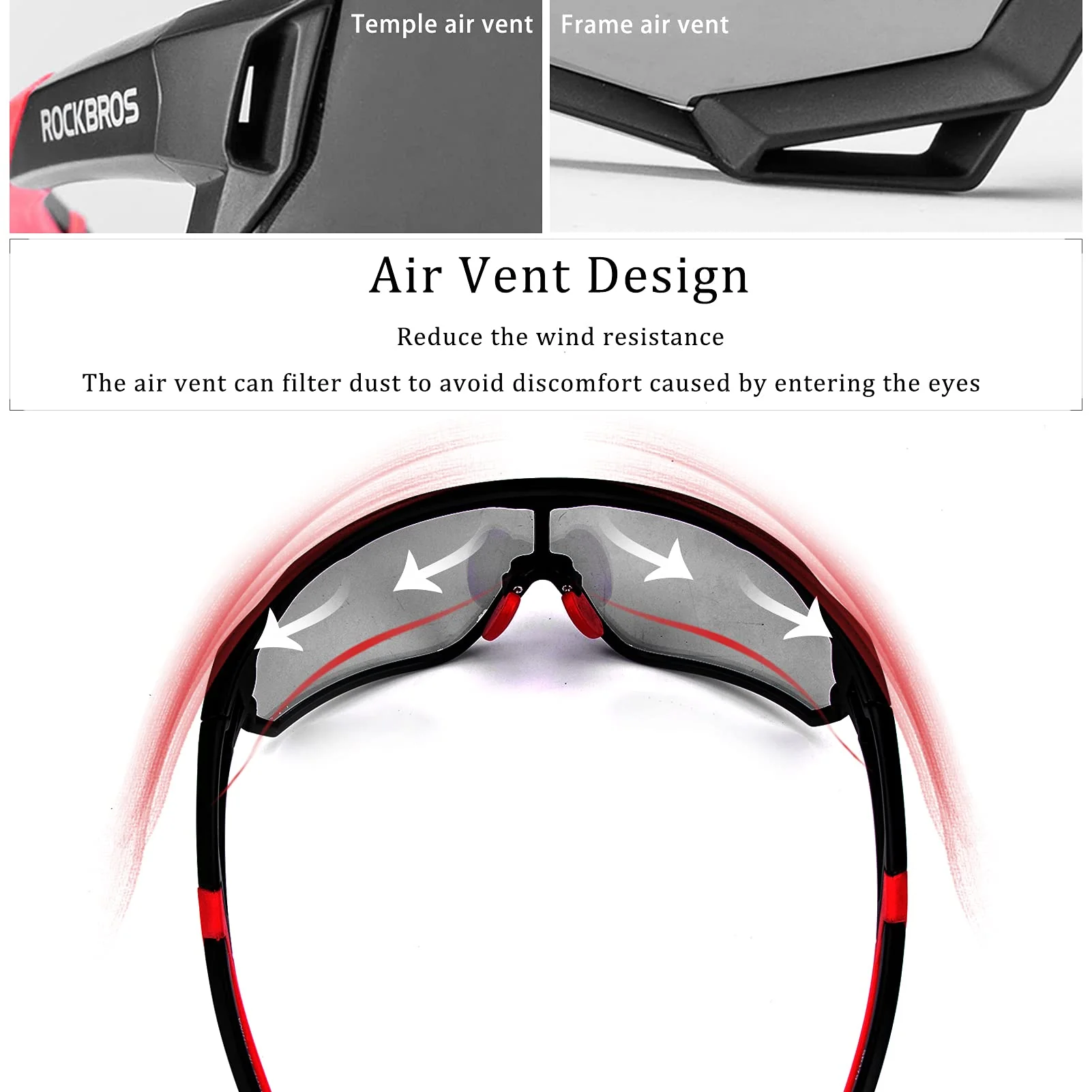 ROCKBROS Photochromic Cycling glasses UV 400 Protection Full Frame Sports Sunglasses - Image 10