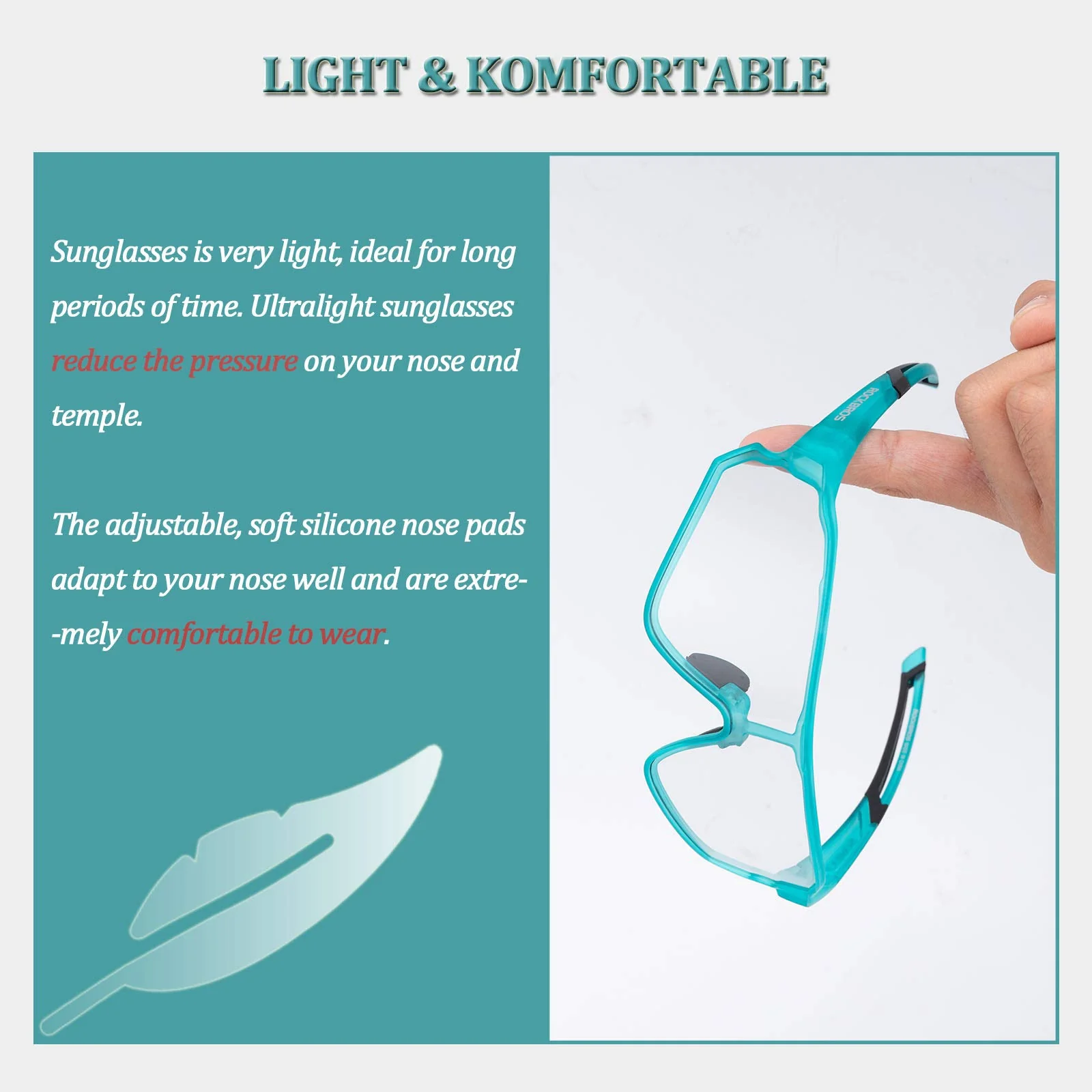 ROCKBROS Photochromic Cycling glasses UV 400 Protection Full Frame Sports Sunglasses - Image 18