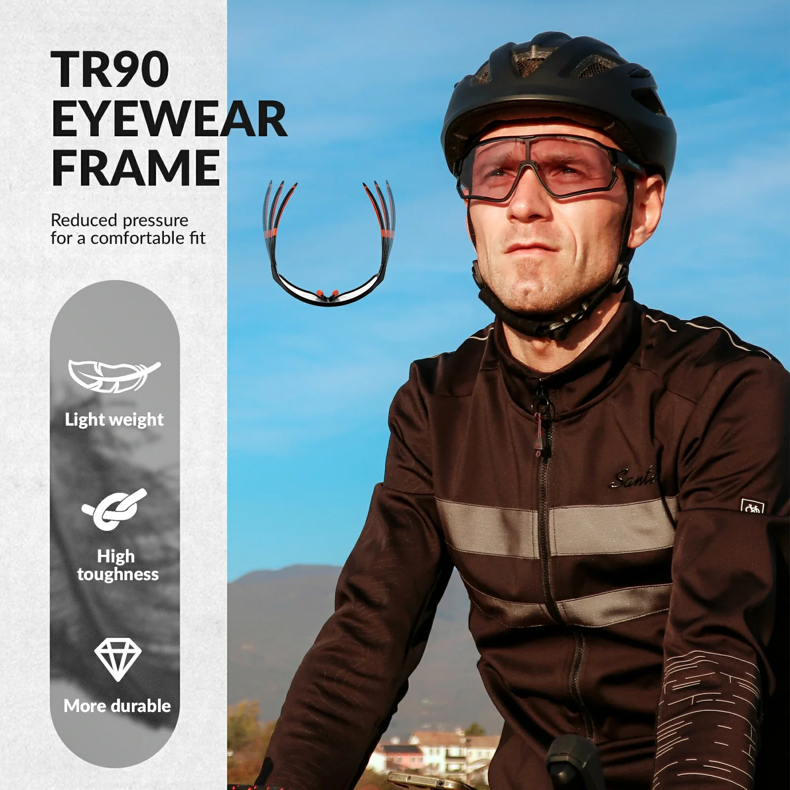 ROCKBROS Photochromic Cycling glasses UV 400 Protection Full Frame Sports Sunglasses - Image 27