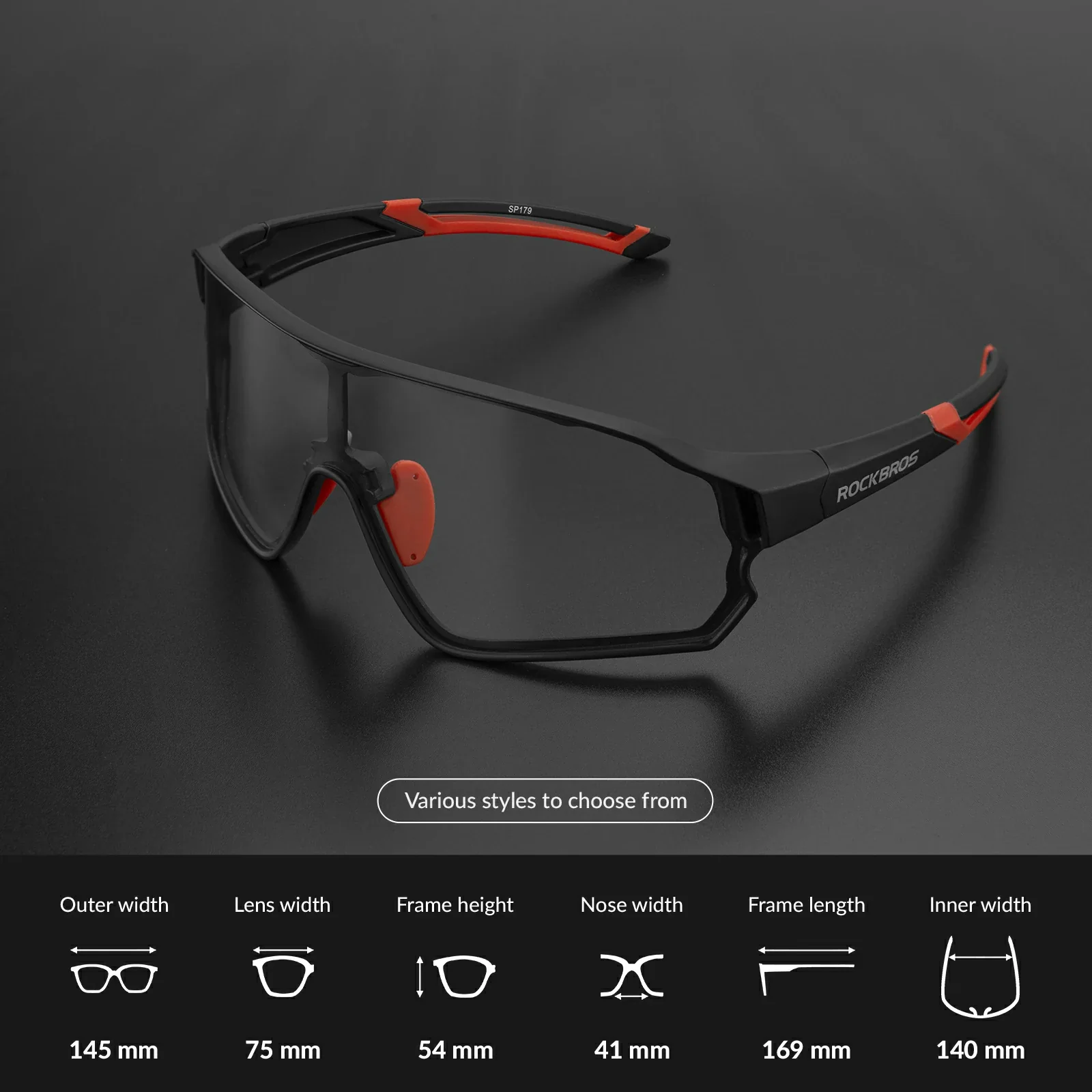 ROCKBROS Photochromic Cycling glasses UV 400 Protection Full Frame Sports Sunglasses - Image 7