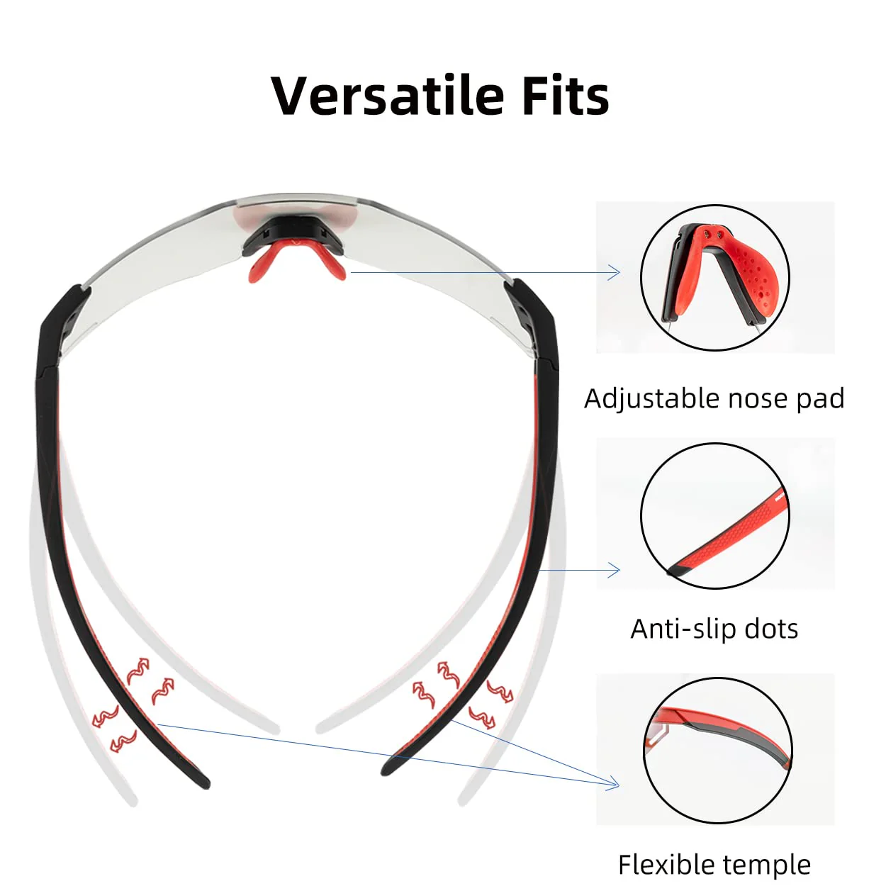 ROCKBROS Photochromic Cycling Glasses UV Protection Sunglasses Transparent - Image 4