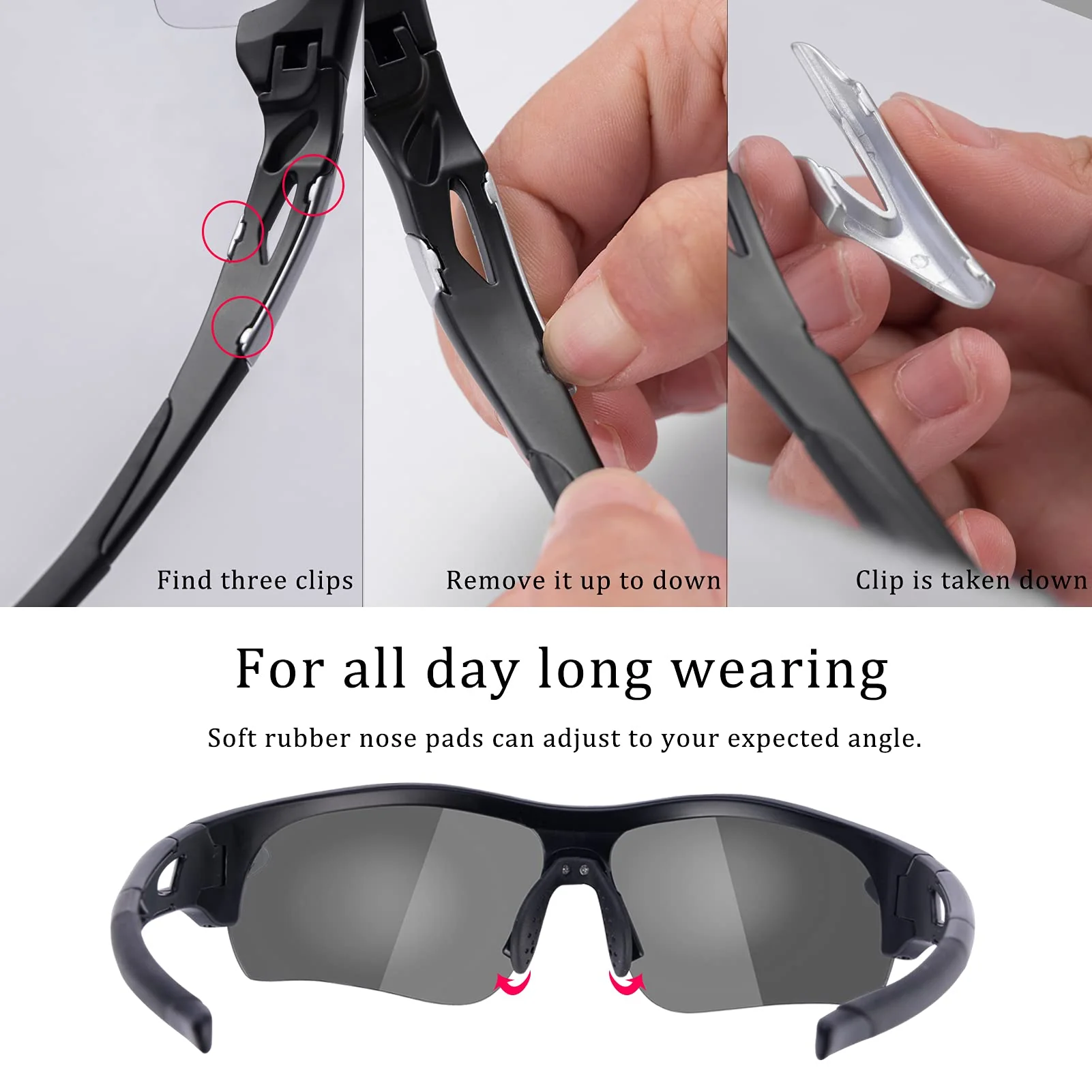 ROCKBROS Photochromic Cycling Glasses with 3 in 1 Intelligence Lenses for Men & Women - Image 5