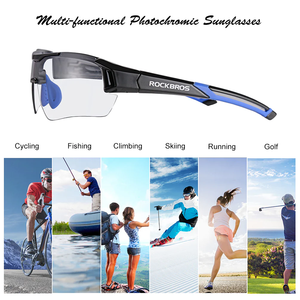 ROCKBROS Photochromic Cycling Sunglasses UV400 Protection Sports Glasses - Image 3