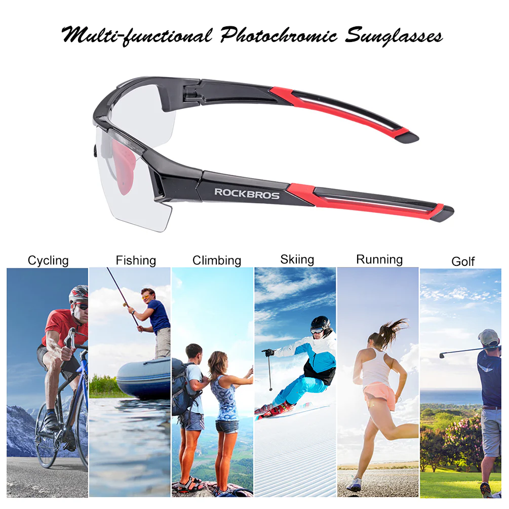 ROCKBROS Photochromic Cycling Sunglasses UV400 Protection Sports Glasses - Image 7