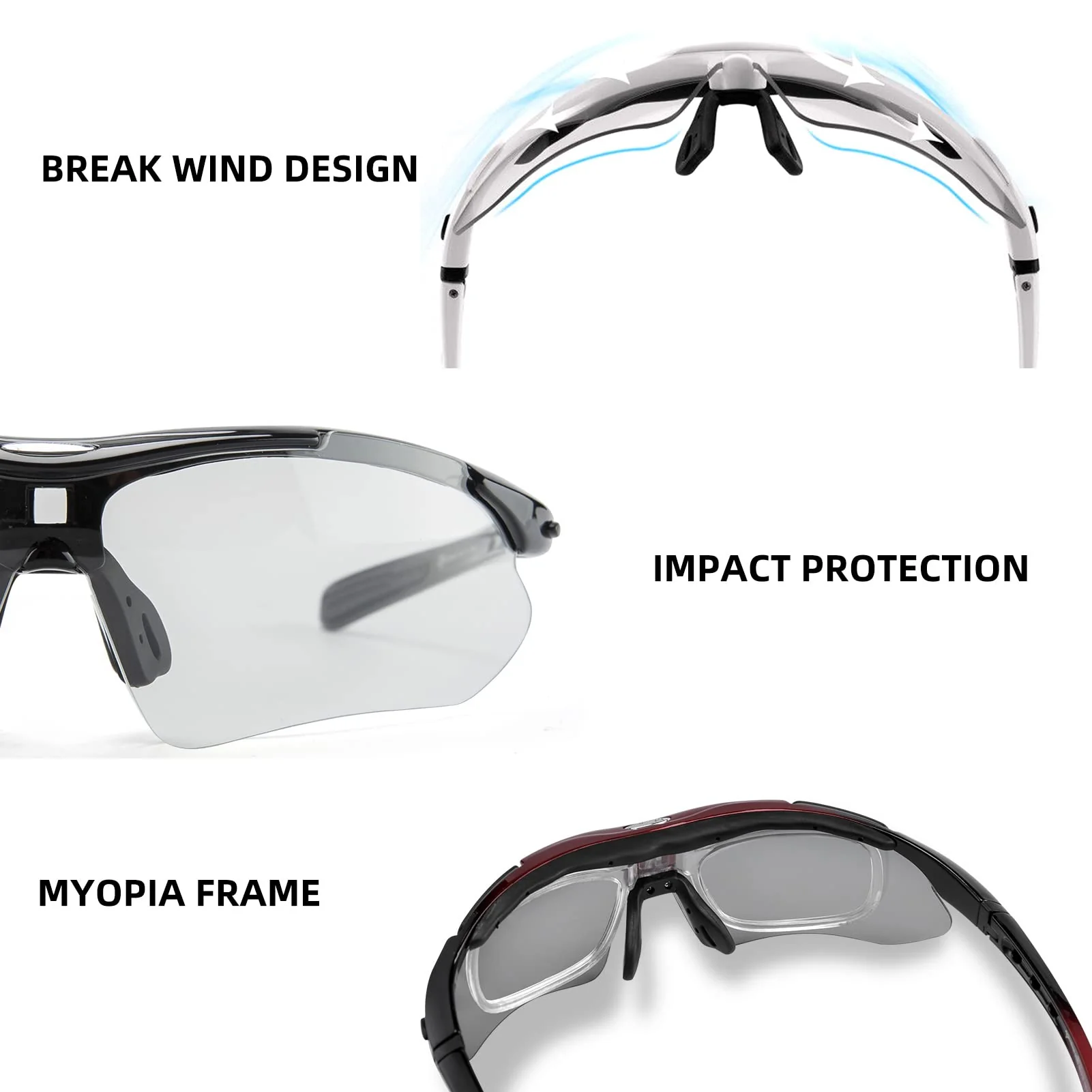 ROCKBROS Photochromic Outdoor Sport Sunglasses With Changeable Straps - Image 11