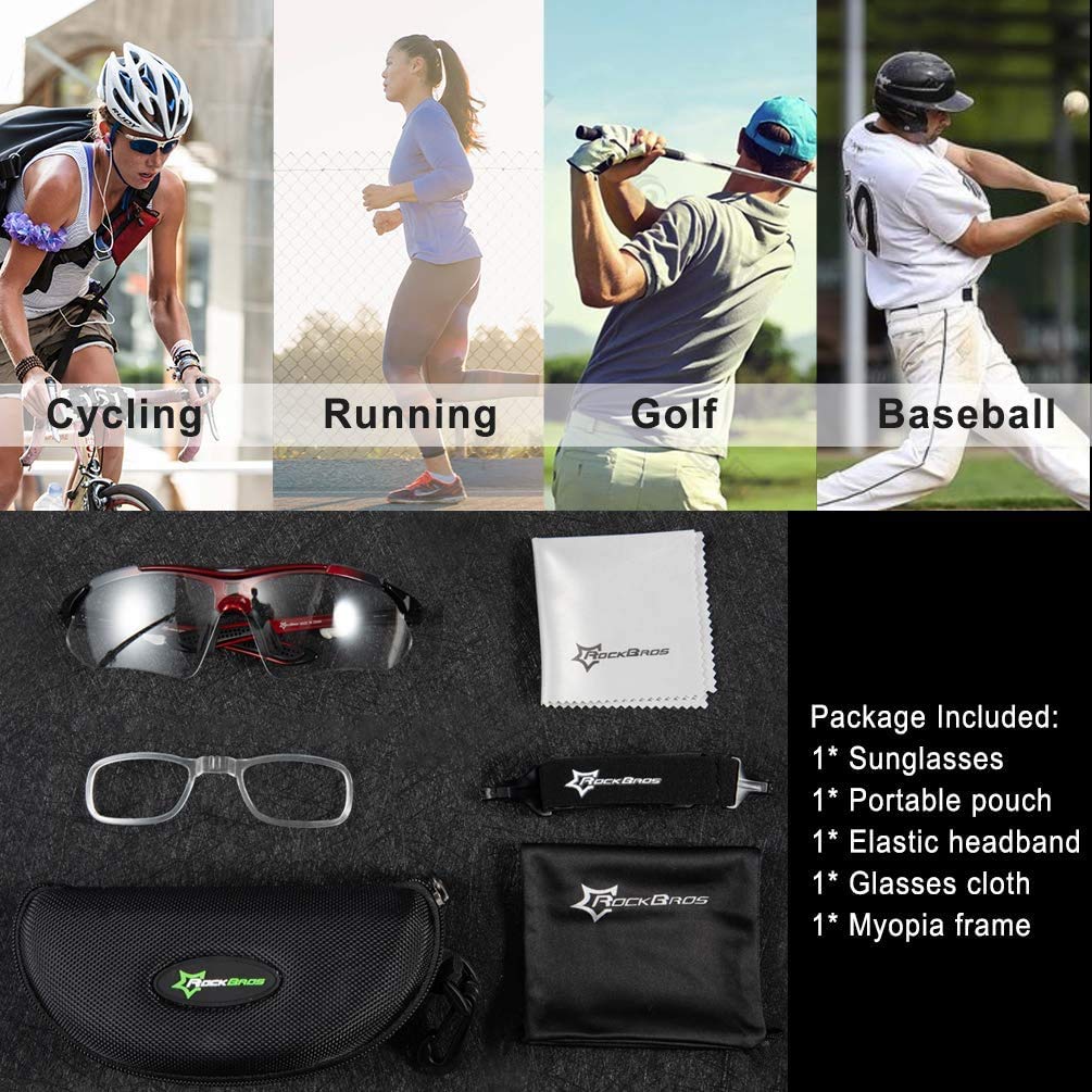 ROCKBROS Photochromic Outdoor Sport Sunglasses With Changeable Straps - Image 21