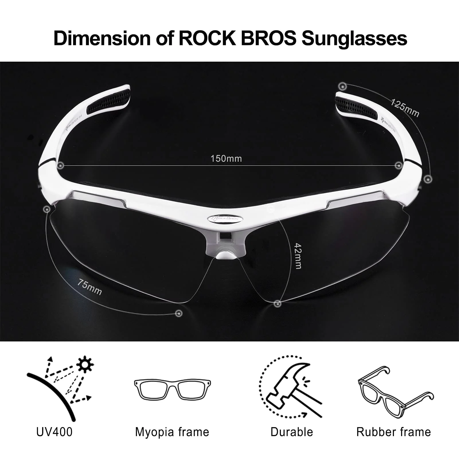 ROCKBROS Photochromic Outdoor Sport Sunglasses With Changeable Straps - Image 4