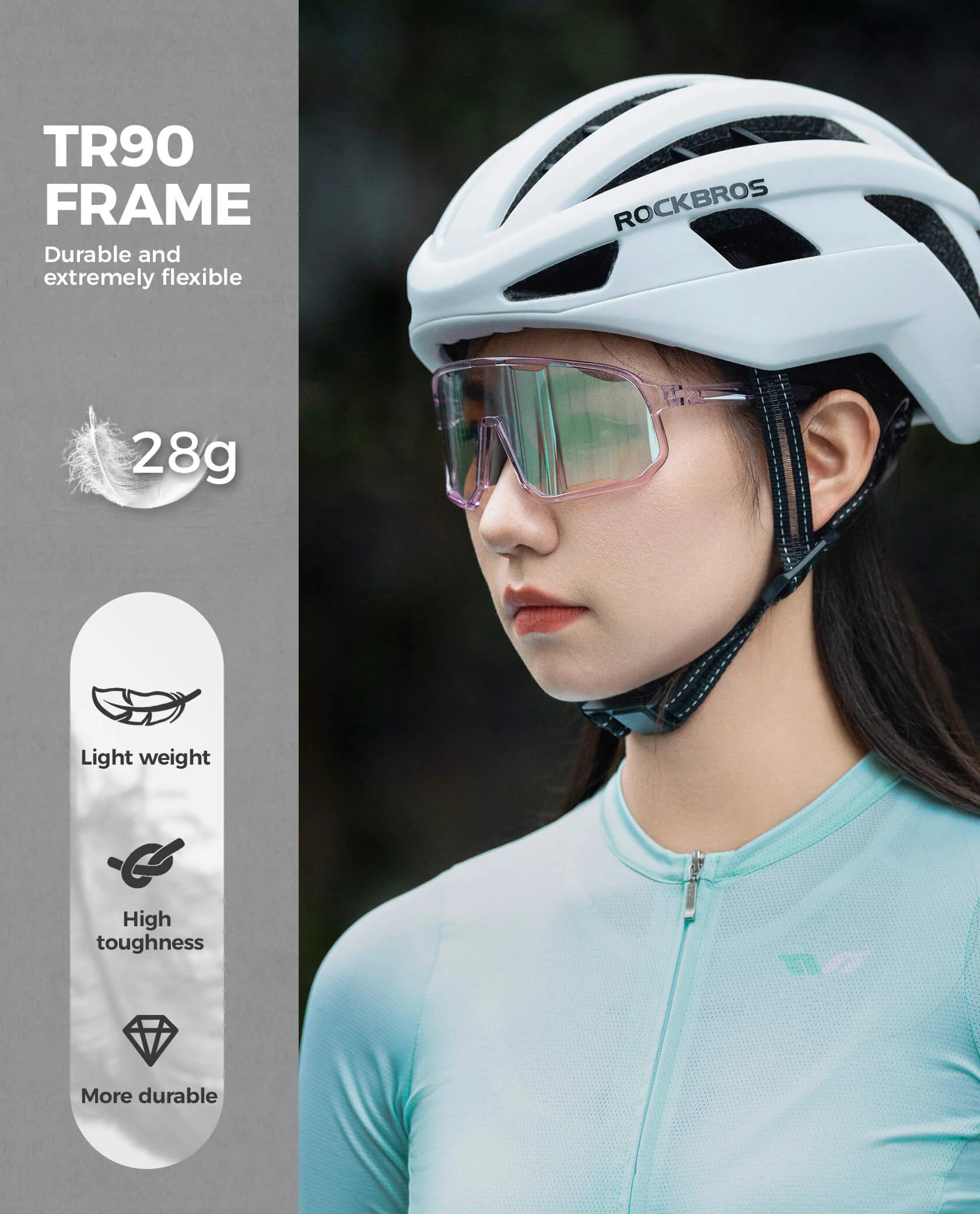 ROCKBROS Photochromic Sunglasses UV400 Transparent Cycling Glasses SP351 - Image 13