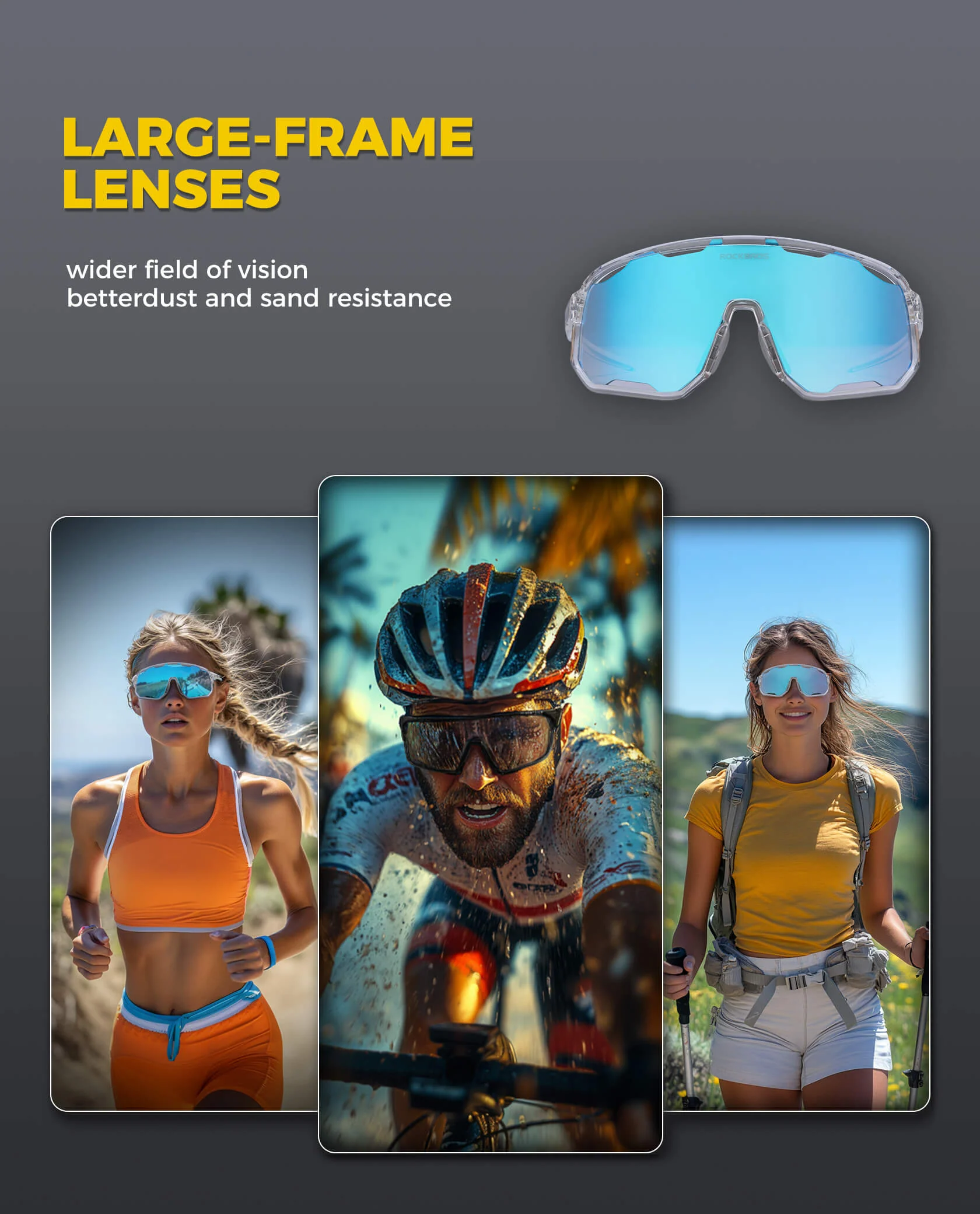 ROCKBROS Photochromic Sunglasses UV400 Transparent Cycling Glasses SP351 - Image 14