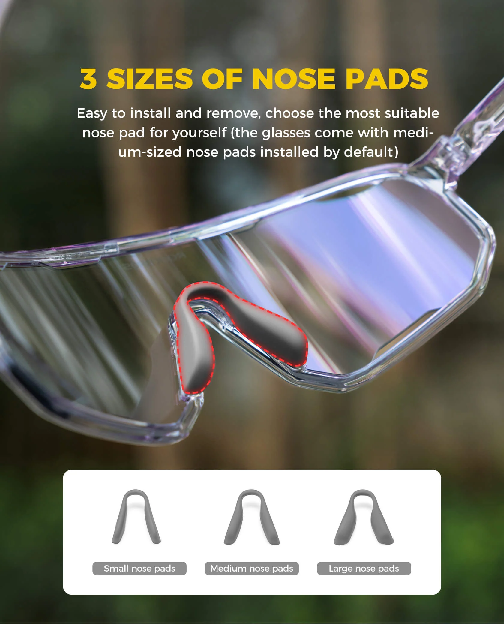 ROCKBROS Photochromic Sunglasses UV400 Transparent Cycling Glasses SP351 - Image 15