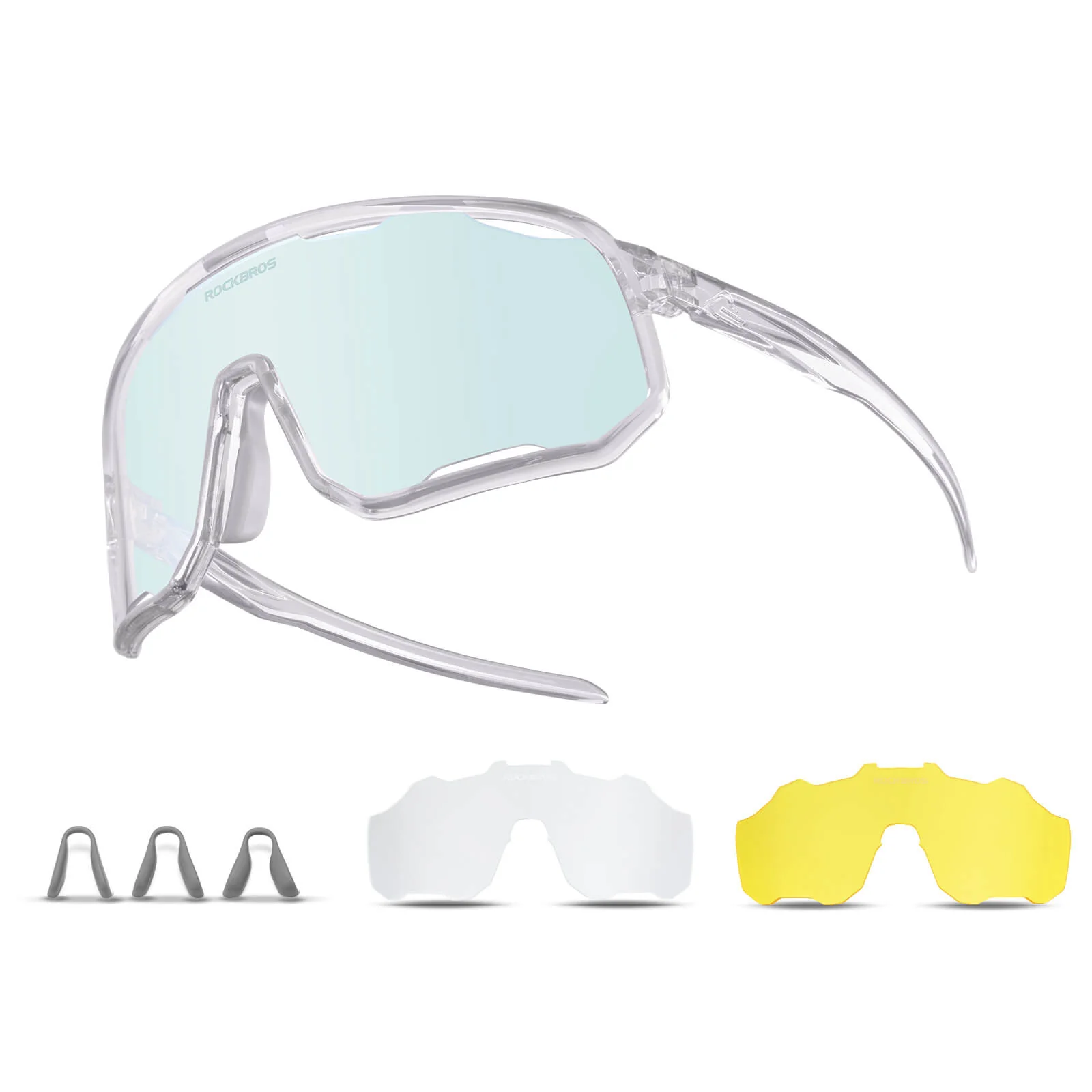 ROCKBROS Photochromic Sunglasses UV400 Transparent Cycling Glasses SP351 - Image 2