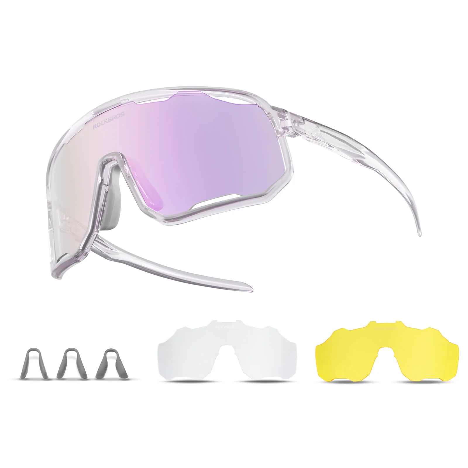 ROCKBROS Photochromic Sunglasses UV400 Transparent Cycling Glasses SP351 - Image 8