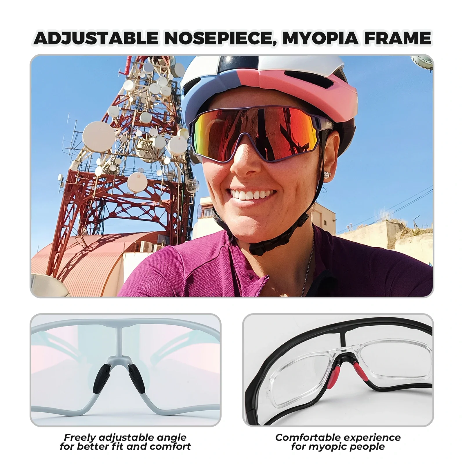 ROCKBROS Photochromic Cycling glasses UV 400 Protection Full Frame Sports Sunglasses - Image 26