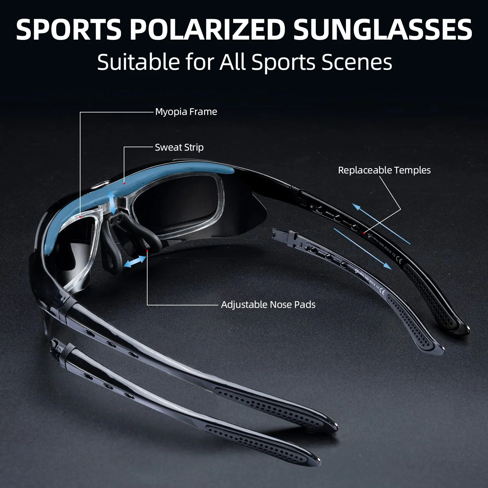 ROCKBROS Polarized Cycling Sunglasses with 4 Interchangeable Lenses - Image 12