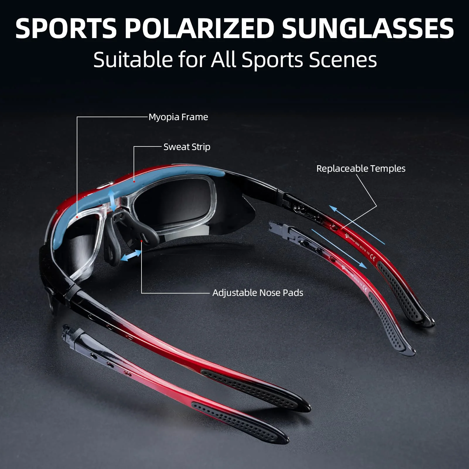 ROCKBROS Polarized Cycling Sunglasses with 4 Interchangeable Lenses - Image 20