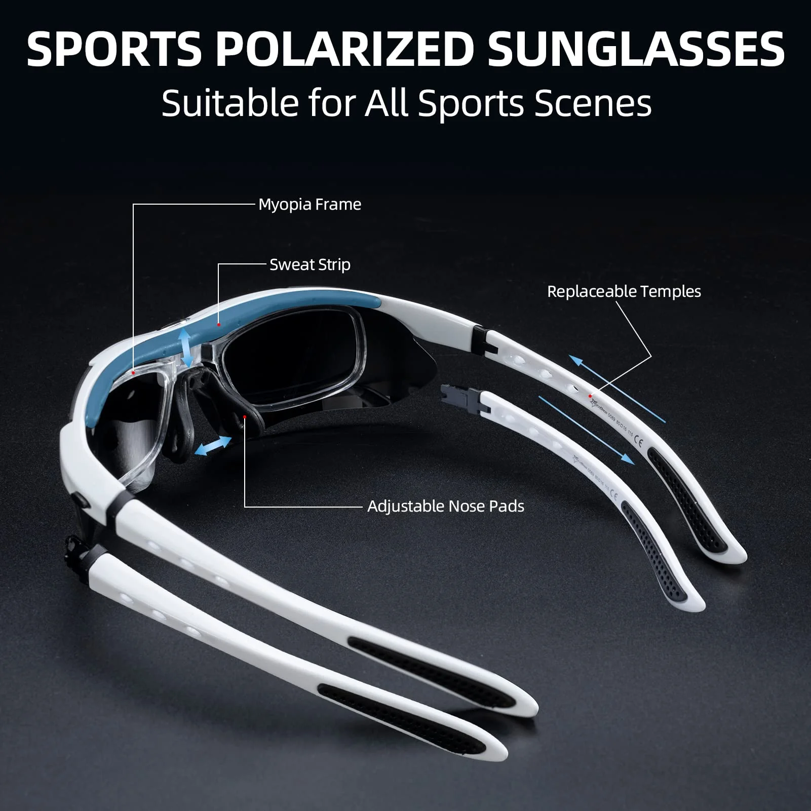ROCKBROS Polarized Cycling Sunglasses with 4 Interchangeable Lenses - Image 4