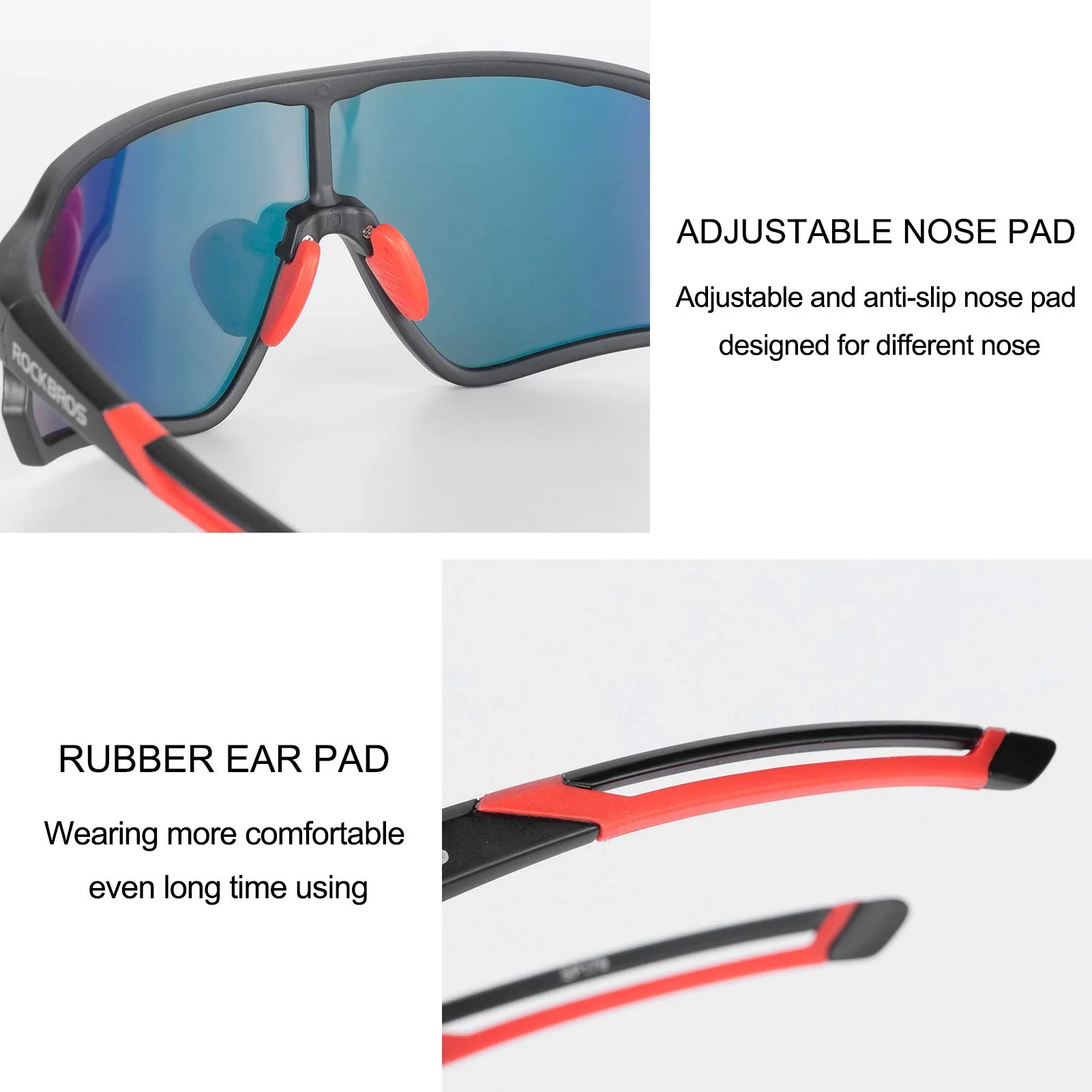 ROCKBROS Polarized Sunglasses UV 400 Protection TR90 Frame Outdoor Sports - Image 14