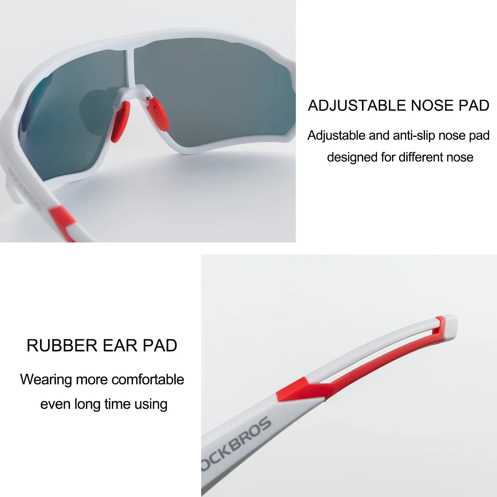 ROCKBROS Polarized Sunglasses UV 400 Protection TR90 Frame Outdoor Sports - Image 21