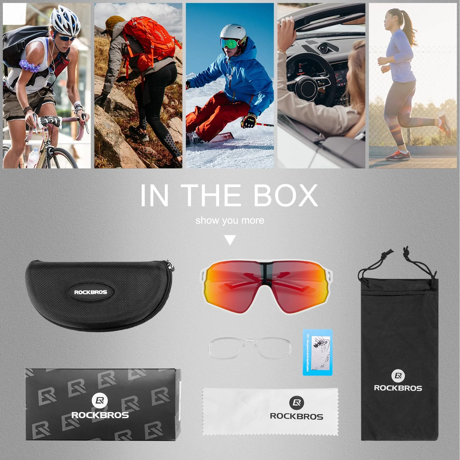 ROCKBROS Polarized Sunglasses UV 400 Protection TR90 Frame Outdoor Sports - Image 22