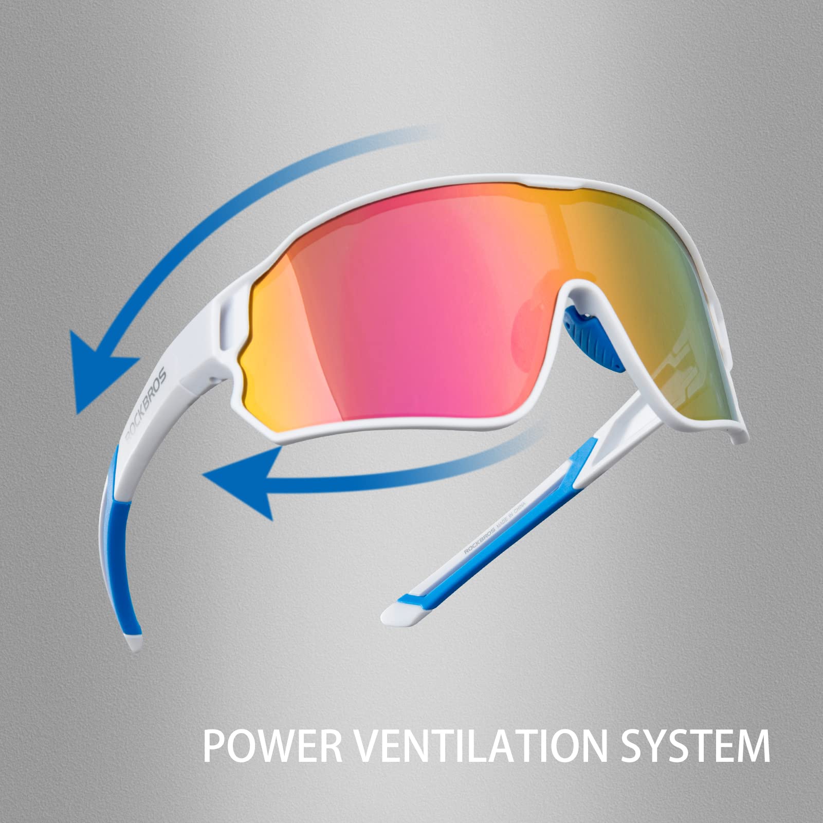 ROCKBROS Polarized Sunglasses UV 400 Protection TR90 Frame Outdoor Sports - Image 3