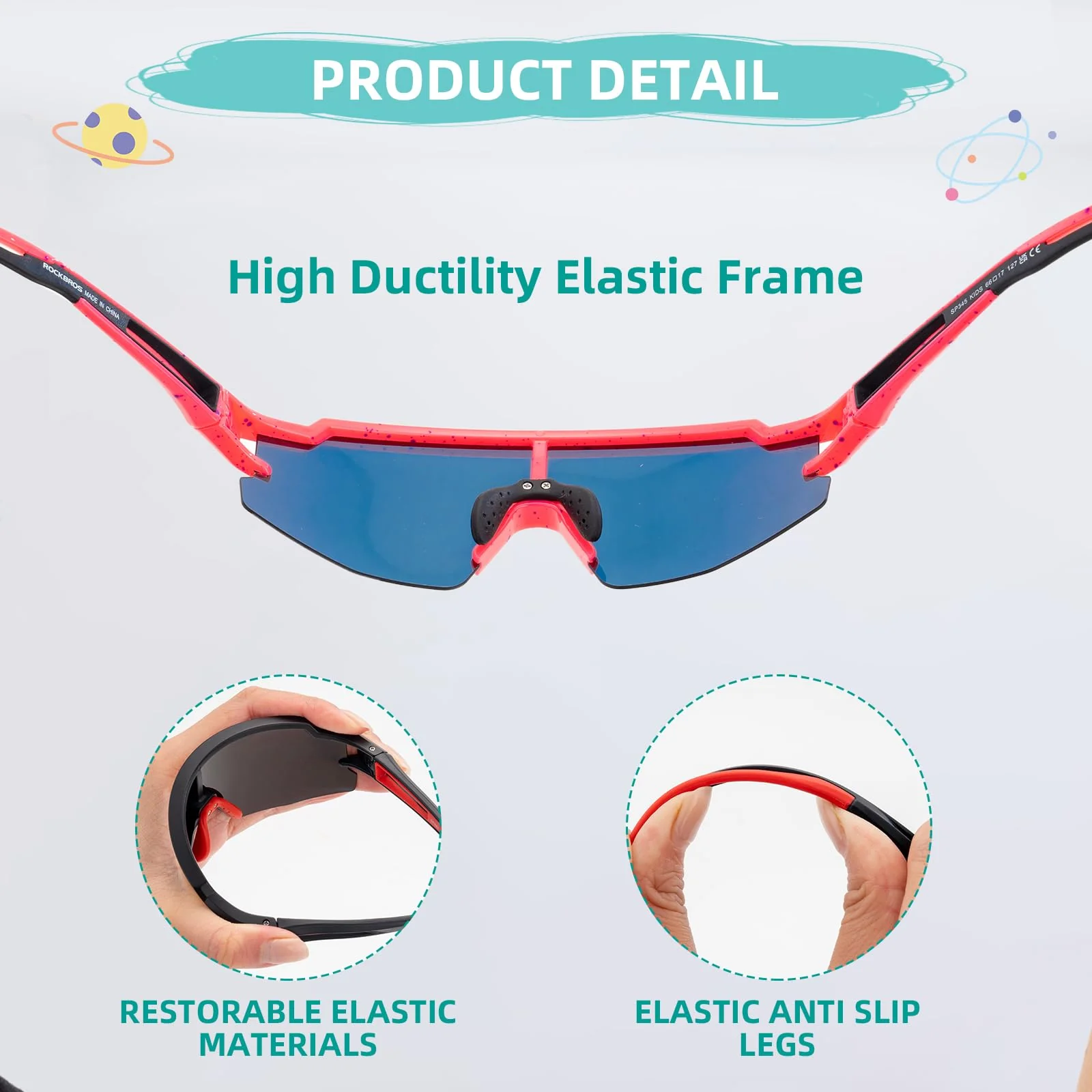 ROCKBROS Kids Polarized Cycling Sunglasses UV400 - SP345 - Image 24