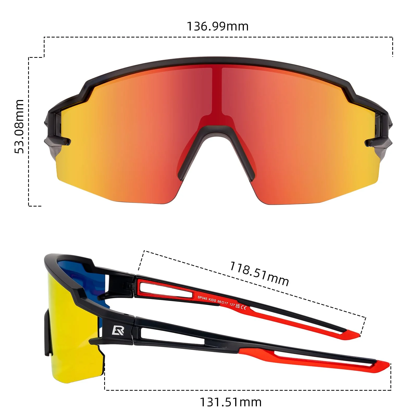 ROCKBROS Kids Polarized Cycling Sunglasses UV400 - SP345 - Image 3
