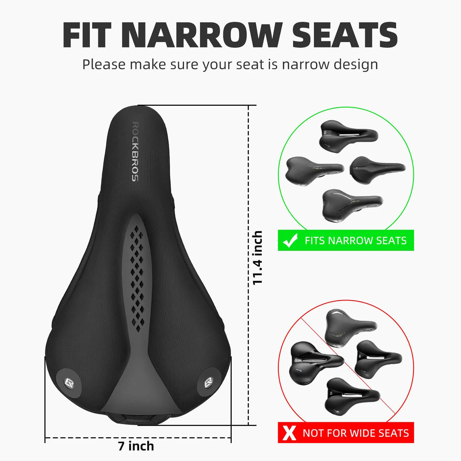 ROCKBROS Rechargeable Gel Bike Seat Cover with Rear Lights - Image 3