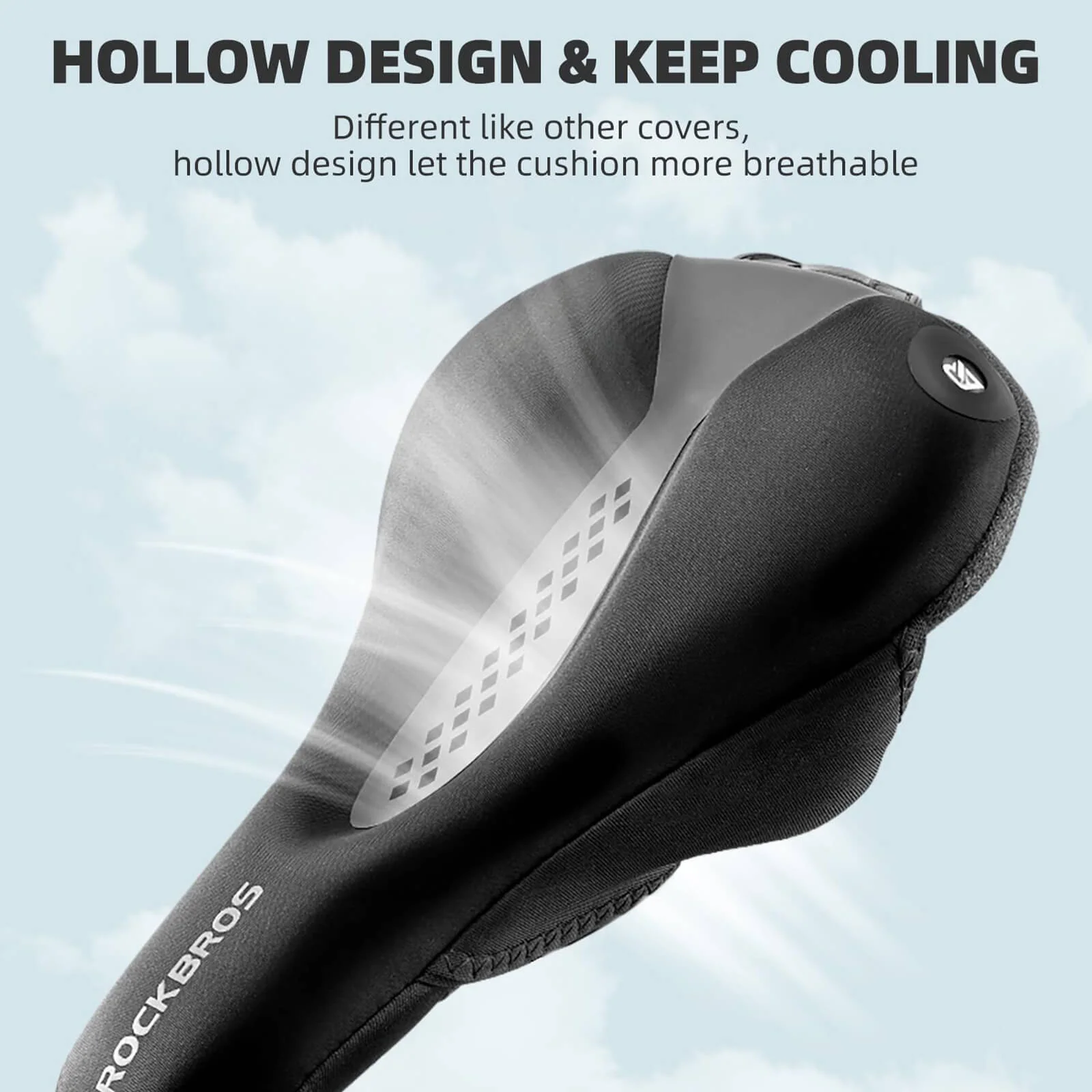 ROCKBROS Rechargeable Gel Bike Seat Cover with Rear Lights - Image 7