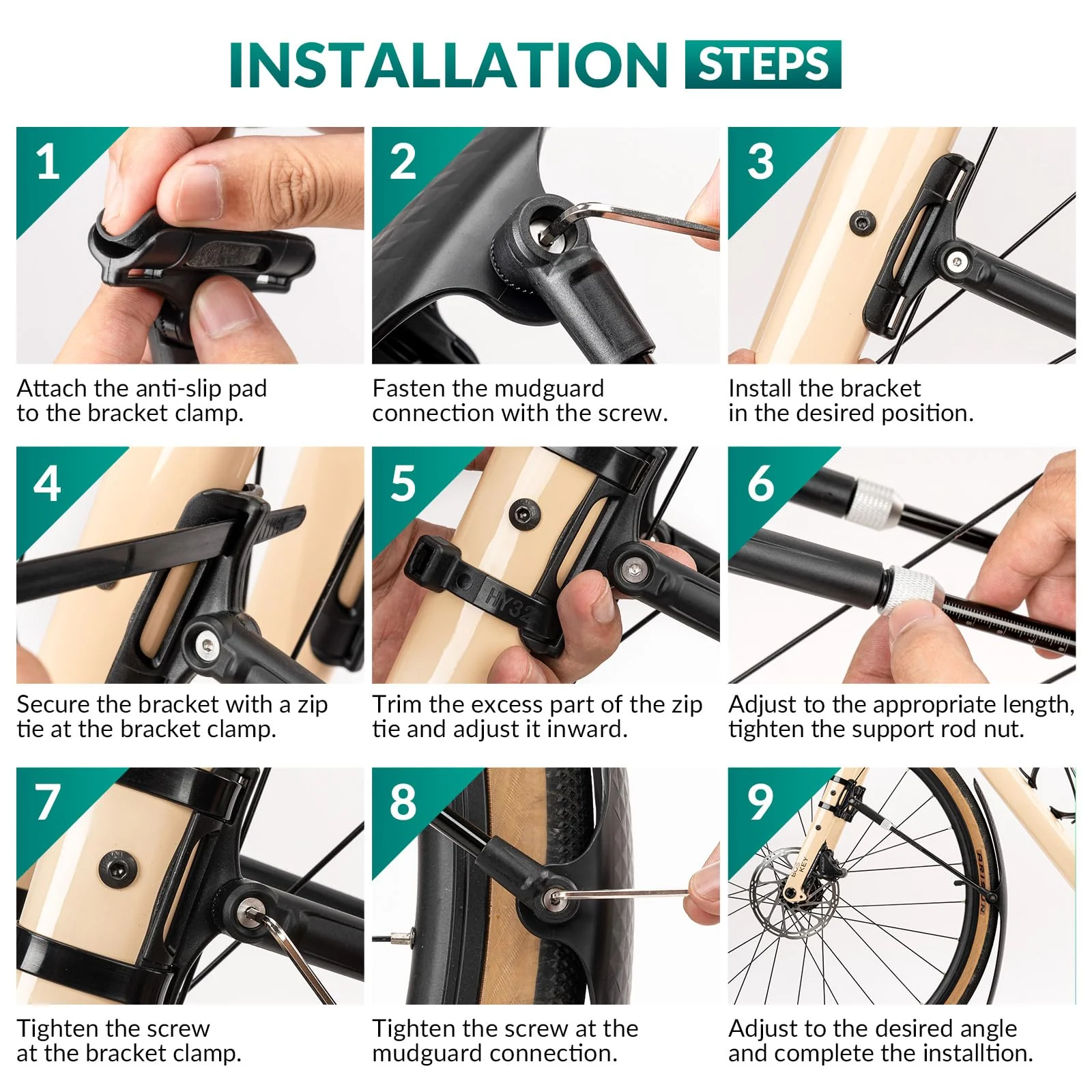 Road Bike Mudguard Adjustable Quick Release - Image 6