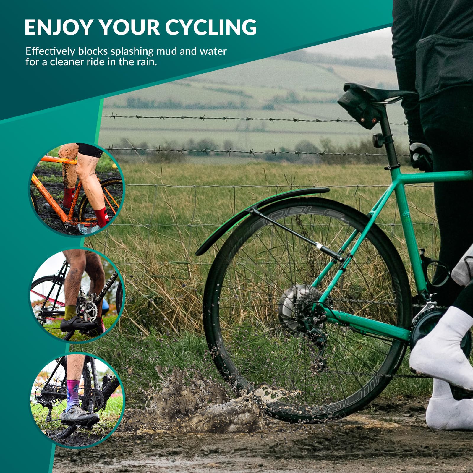 Road Bike Mudguard Adjustable Quick Release - Image 9