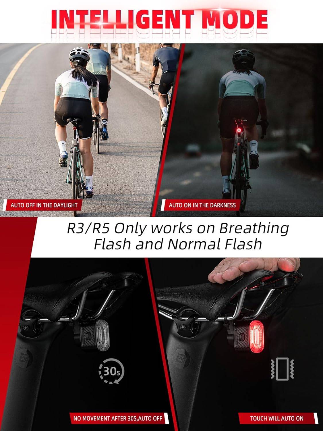 ROCKBROS Smart Bike Tail Light Waterproof - R Series - Image 5