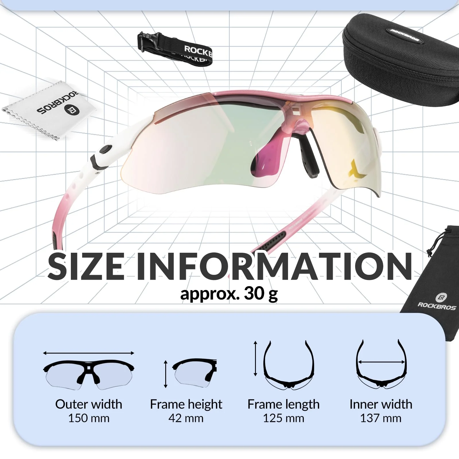 ROCKBROS Sports Sunglasses Photochromic Sunglasses with Headband - Image 11