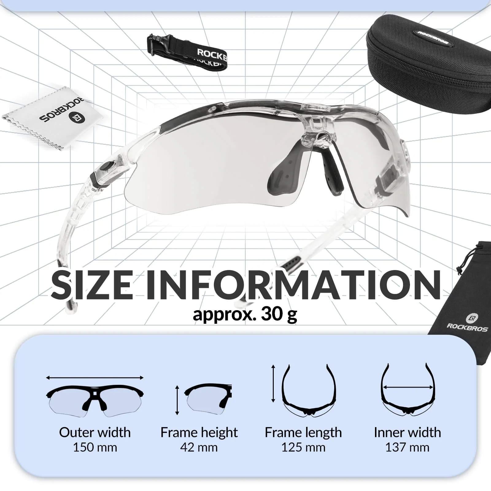 ROCKBROS Sports Sunglasses Photochromic Sunglasses with Headband - Image 17
