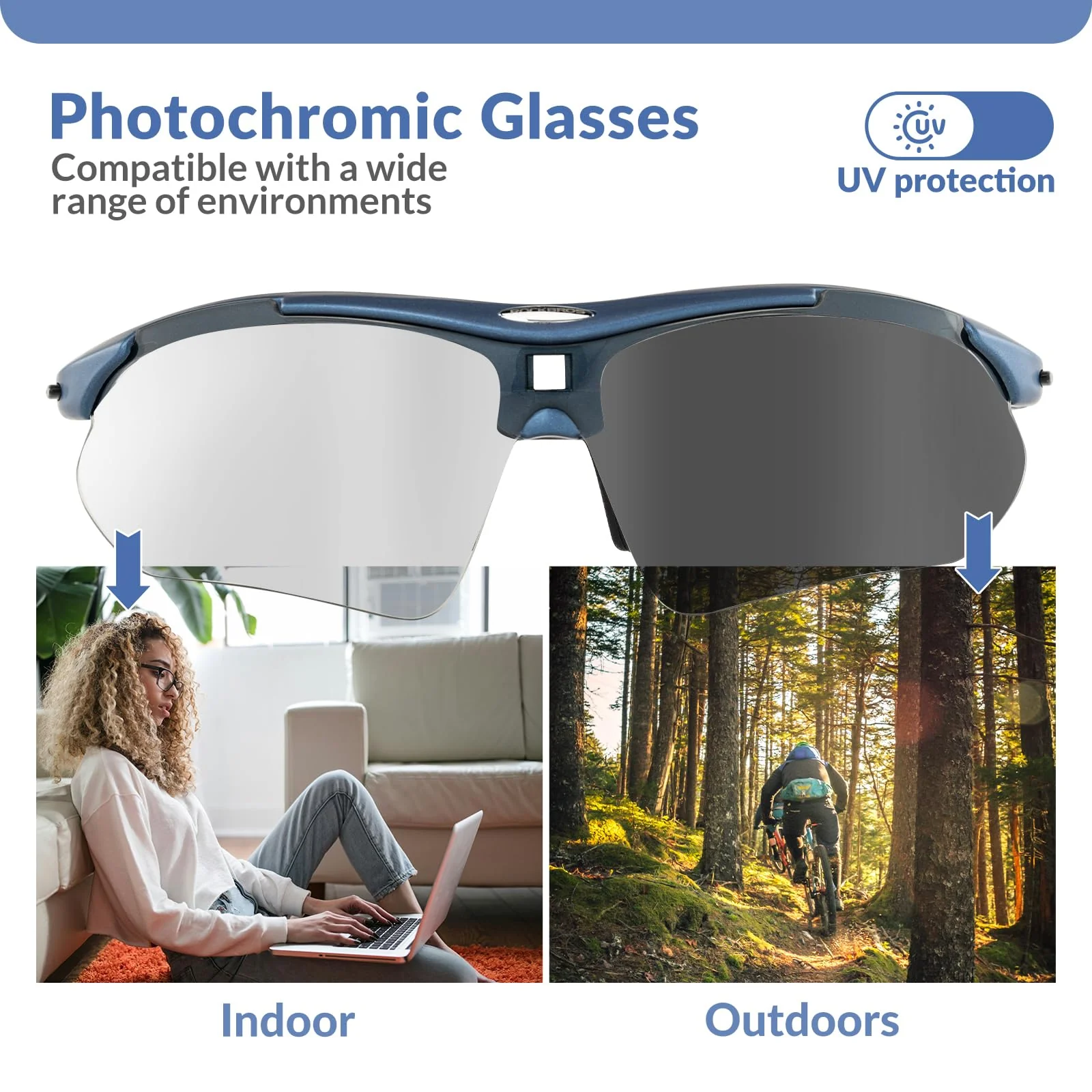 ROCKBROS Sports Sunglasses Photochromic Sunglasses with Headband - Image 20