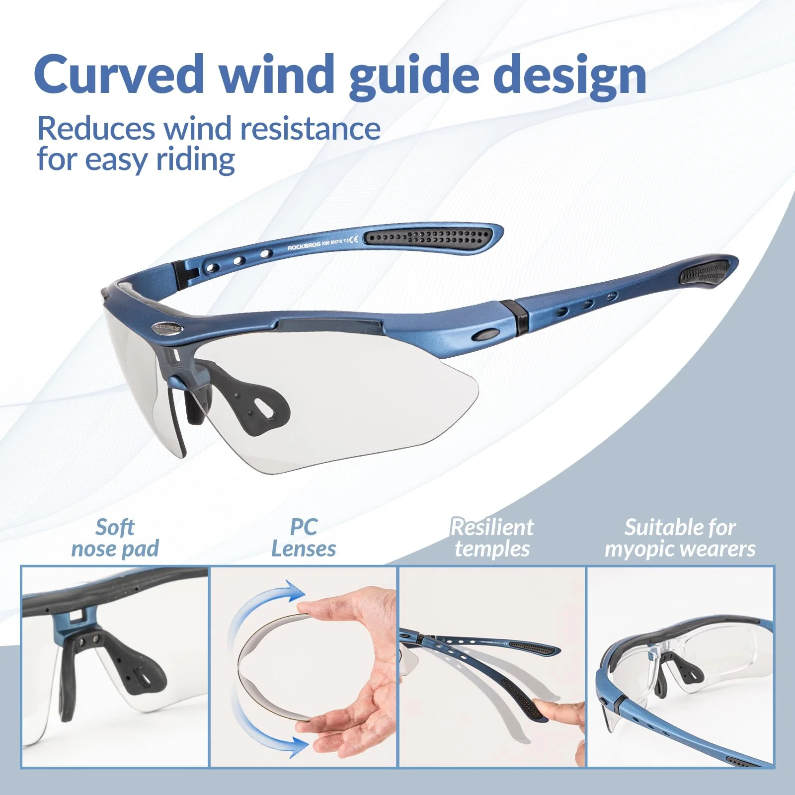 ROCKBROS Sports Sunglasses Photochromic Sunglasses with Headband - Image 22