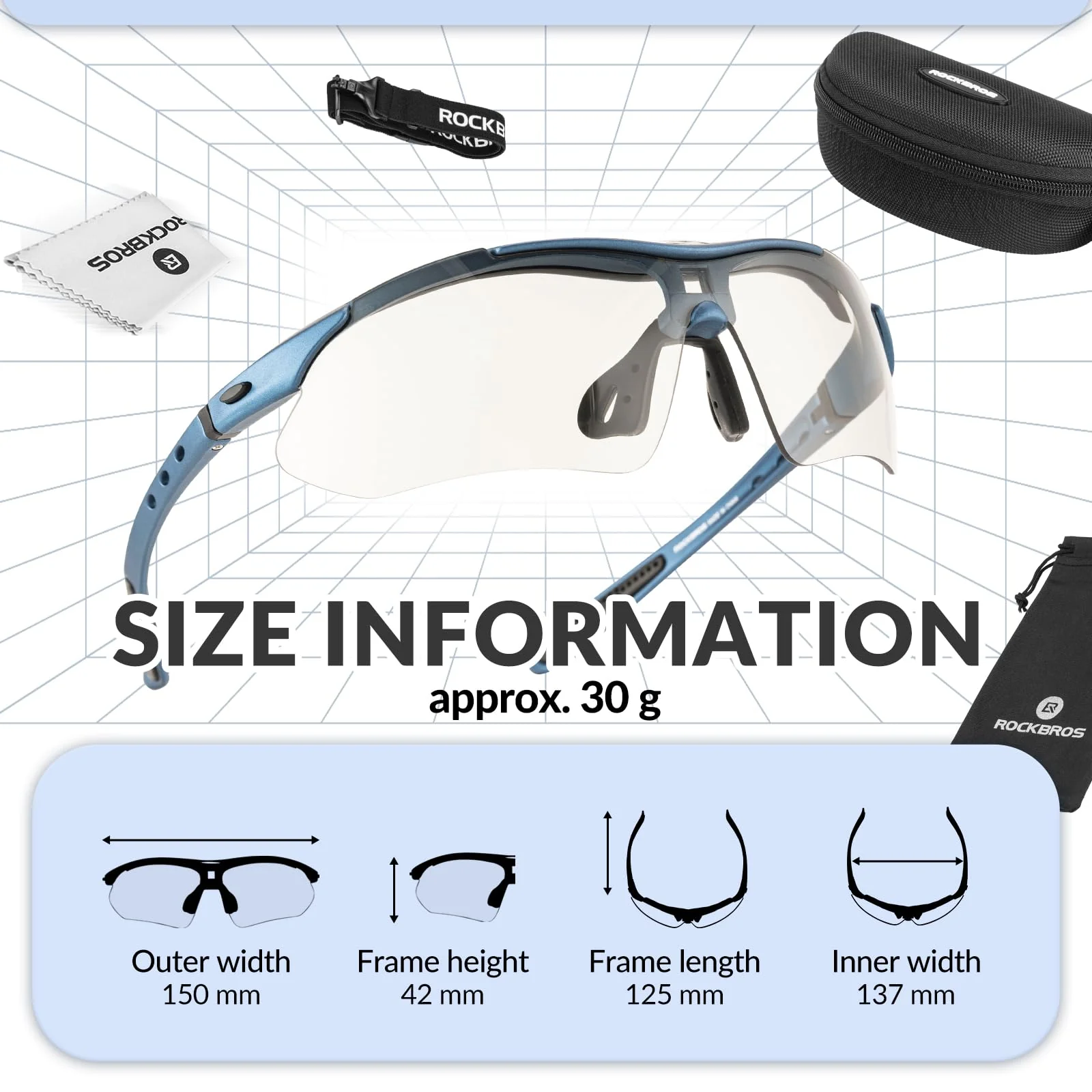 ROCKBROS Sports Sunglasses Photochromic Sunglasses with Headband - Image 23