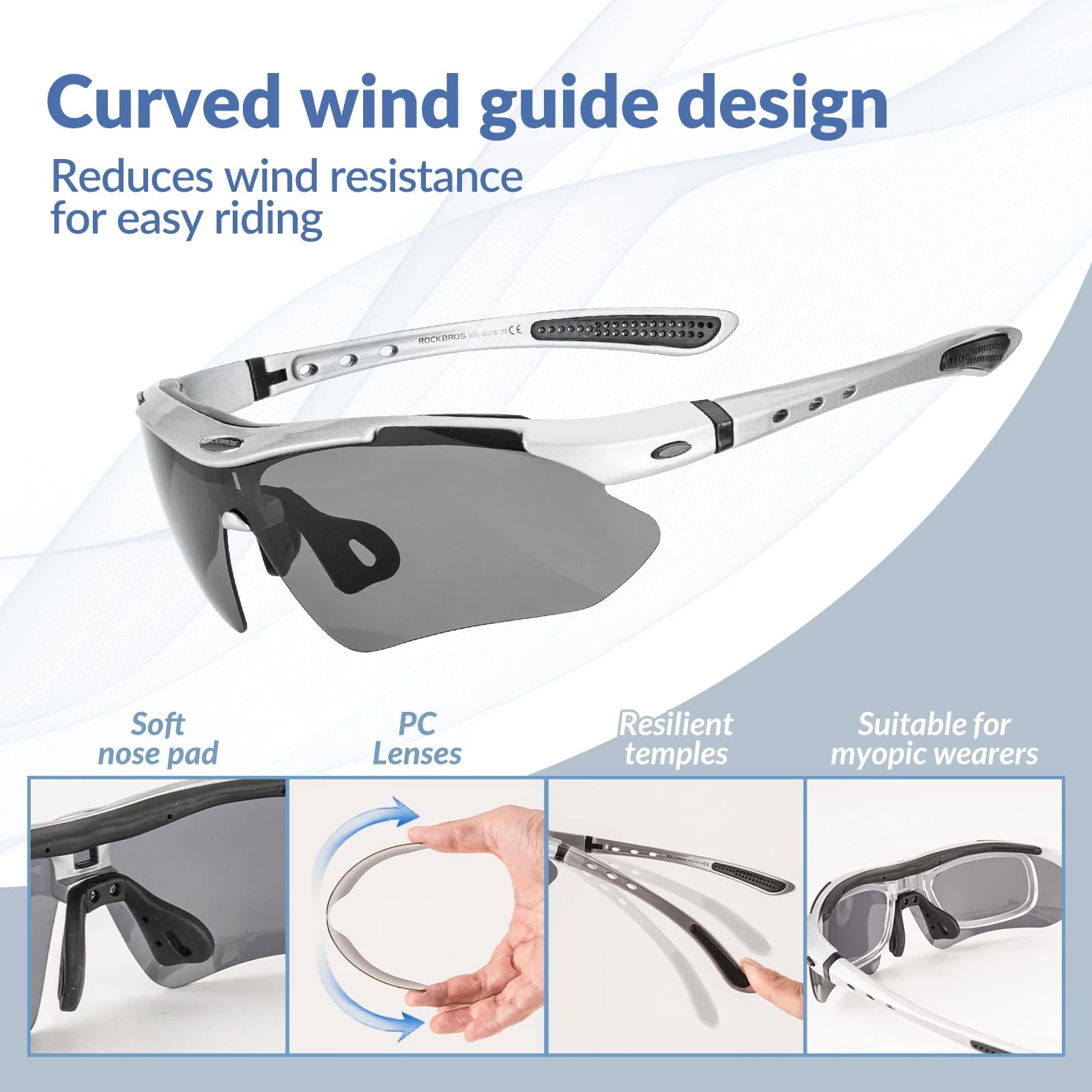ROCKBROS Sports Sunglasses Photochromic Sunglasses with Headband - Image 3
