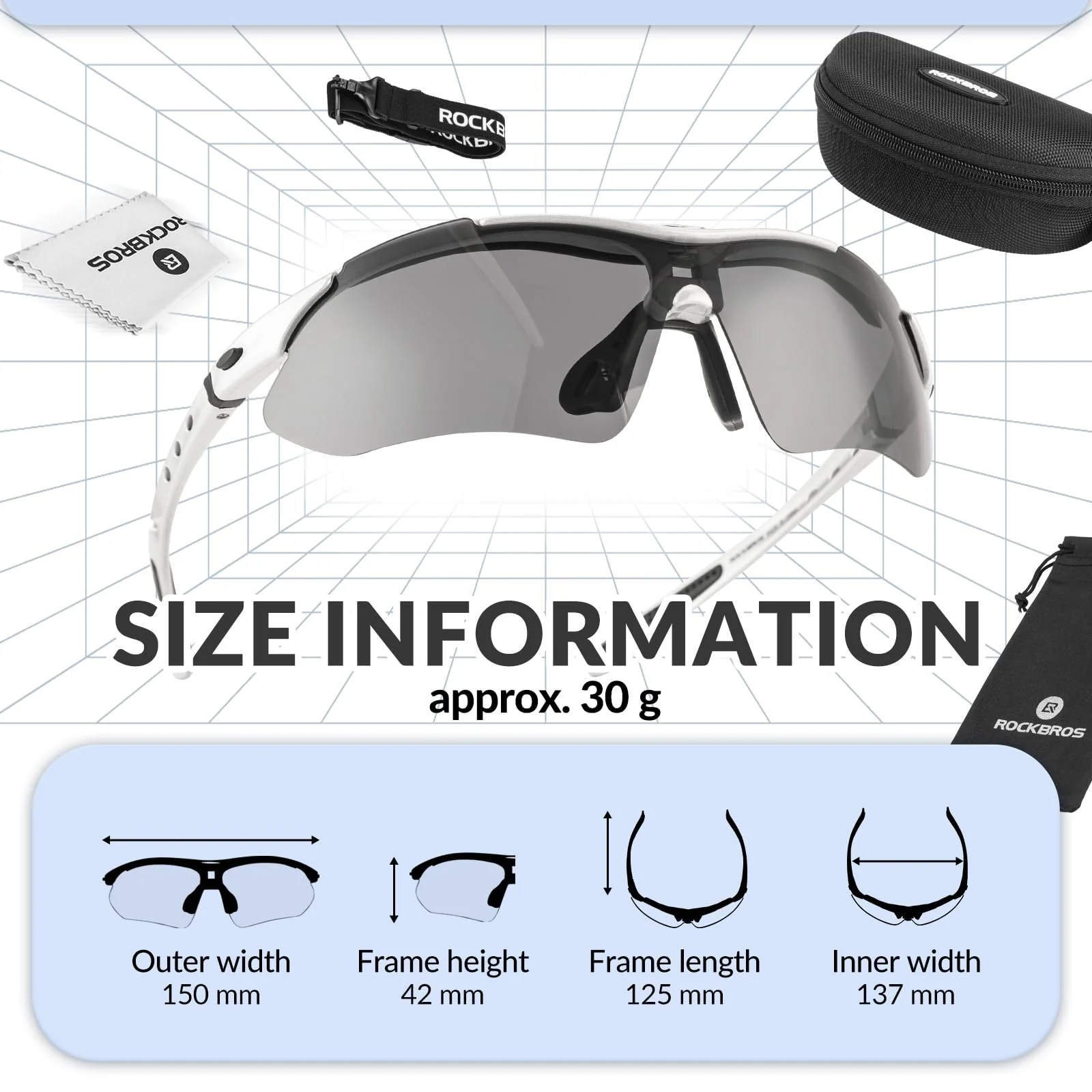 ROCKBROS Sports Sunglasses Photochromic Sunglasses with Headband - Image 5