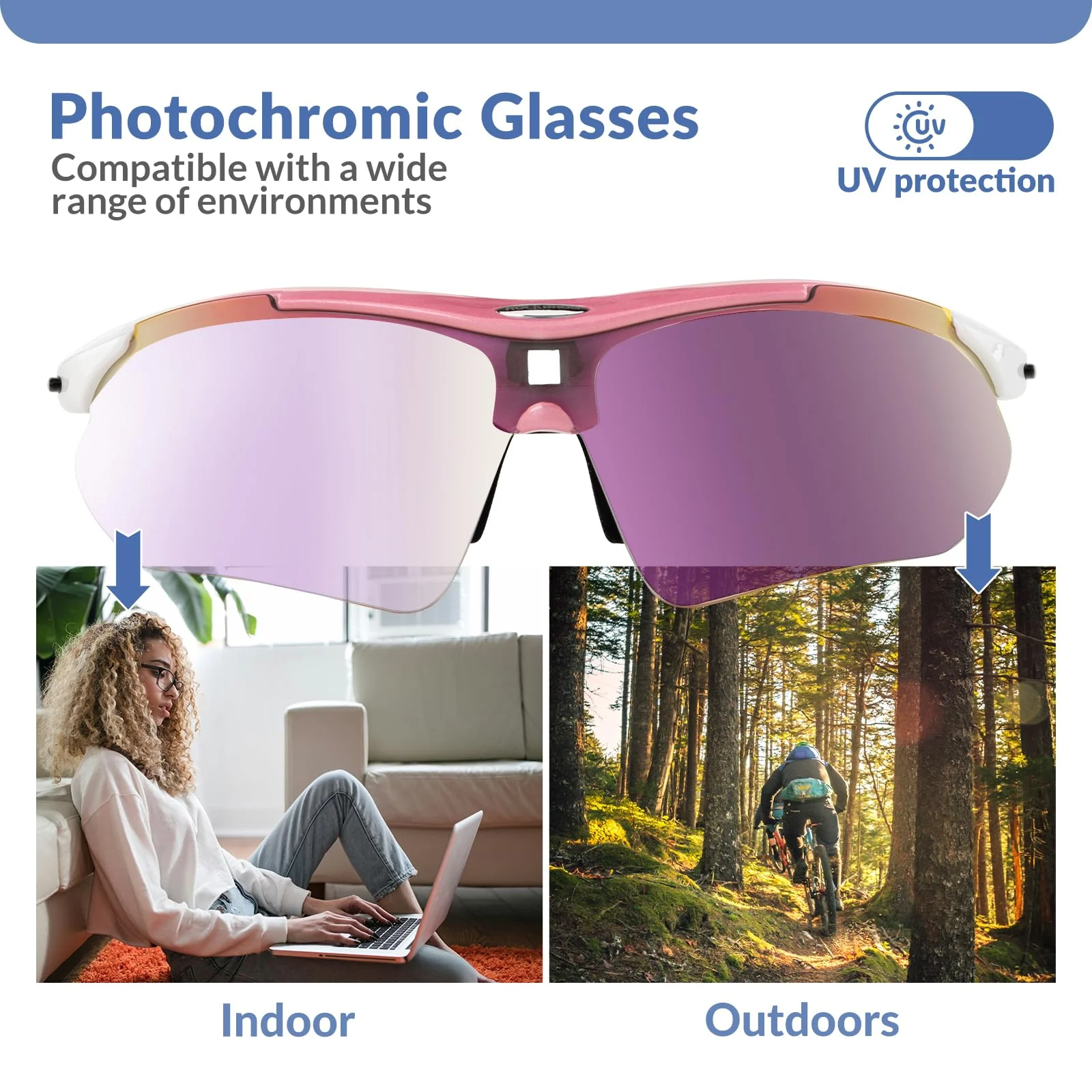 ROCKBROS Sports Sunglasses Photochromic Sunglasses with Headband - Image 8